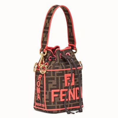 Fendi 2019 Mon Tresor Bucket Tote Shoulder Bag ,18CM - 펜디 2019 몬 트레조 버킷 토트 숄더백  FENB0424,18CM,브라운(핑크)