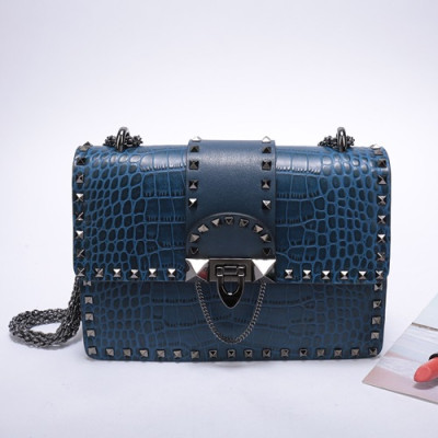 Valentino 2019  Leather Shoudler Cross Bag,21CM - 발렌티노 2019 레더 숄더 크로스백,VTB0712,21CM,블루