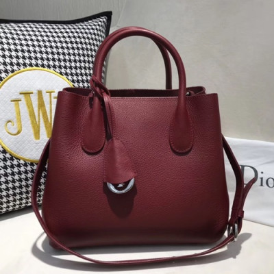 Dior 2019 Leather Tote Shoulder Bag,25CM - 디올 2019 레더 토트 숄더백 DIOB0367,25CM,레드