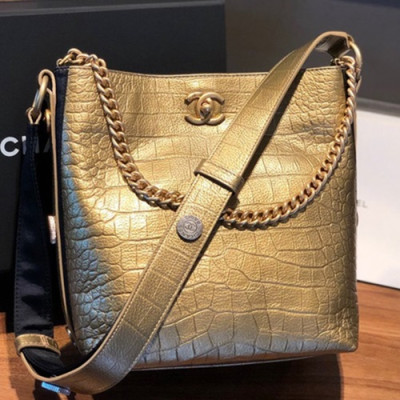 Chanel 2019 Women Leather Shoulder Bag ,23CM - 샤넬 2019 여성용 레더 숄더백 CHAB0844,23CM,옐로우골드