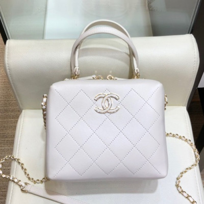 Chanel 2019 Leather Tote Shoulder Bag ,20CM - 샤넬 2019 레더 토트 숄더백  CHAB0883,20CM,화이트