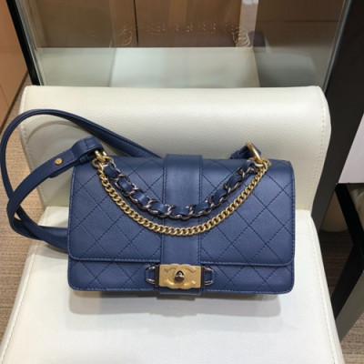 Chanel 2019 Leather Small Shoulder Bag ,22CM - 샤넬 2019 레더 여성용 스몰 숄더백  CHAB0917,22CM,블루