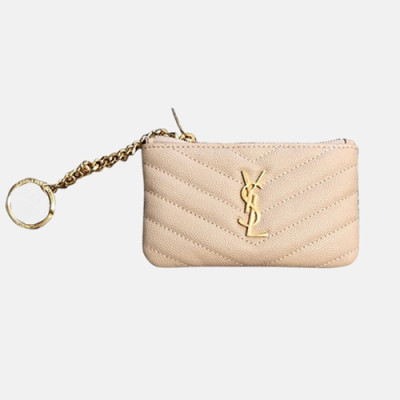 Saint Laurent 2019 Ladies  Key Pouch / Coin Purse,438386 - 입생로랑 2019 남여공용 키 파우치 / 코인 퍼스 SLW0040,13cm,베이지