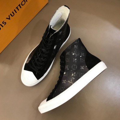 Louis vuitton 2019 Mens Business Initial Logo High-top Sneakers  - 루이비통 남성 비지니스 이니셜 로고 하이탑 스니커즈 Lou01173x.Size(240 - 270).블랙