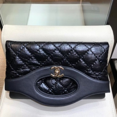 Chanel 2019 Leather Women Clutch Bag ,37CM - 샤넬 2019 레더 여성용 클러치백,CHAB0932,37CM,블랙