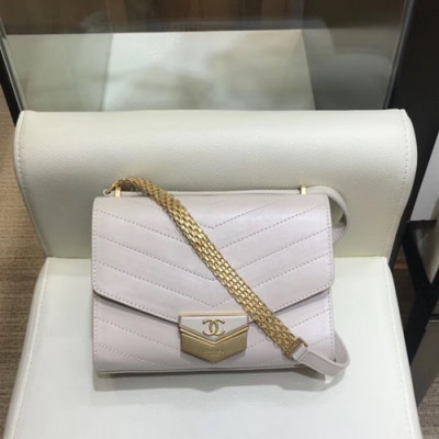 Chanel 2019 Leather Women Small Shoulder Bag,19CM - 샤넬 2019 레더 여성용 스몰 숄더백,CHAB0934,19CM,아이보리