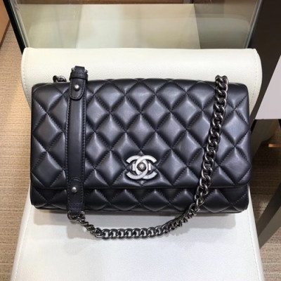 Chanel 2019 Leather Women Chain Shoulder Bag,28CM - 샤넬 2019 레더 여성용 체인 숄더백,CHAB0940,28CM,블랙