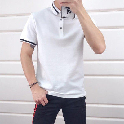 Burberry 2019 Mens Logo Polo Cotton Short Sleeved Tshirt - 버버리 남성 로고 폴로 코튼 반팔티 Burpt0010.Size(M - 3XL).화이트