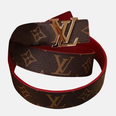 Louis vuitton 2019 Ladies Initial Logo Buckle PVC & Leather Belt - 루이비통 2019 여성용 이니셜 로고 버클 PVC & 레더 벨트 LOUBT0005.Size(3.0cm).브라운금장