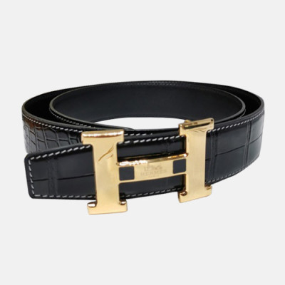 Hermes 2019 Mens Business Signature Logo Leather Belt - 에르메스 2019 남성 비지니스 시그니처 로고 가죽 벨트 HERBT0001.Size(3.8cm).블랙금장,블랙은장