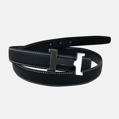 Hermes 2019 Ladies Reversible Epsom & Swift Leather Belt - 에르메스 2019 여성용 리버시블 엠송&스위프트 레더 벨트 HERBT0004.Size(2.5cm).블랙