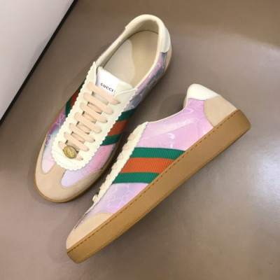 Gucci 2019 Mm/Wm GG Logo Ace Leather Sneakers - 구찌 남자 GG 로고 에이스 스니커즈 Guc01223x.Size(225 - 270).핑크