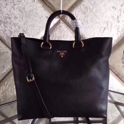 Prada 2019 Leather Tote Shopper Bag,36CM - 프라다 2019 레더 남여공용 토트 쇼퍼백,BN1713,36cm,블랙