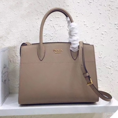 Prada 2019 Bibliothque Leather Tote Shoulder Bag,30cm - 프라다 2019 비블리오텍 여성용 레더 토트 숄더백 ,1BA049-7,30cm,베이지