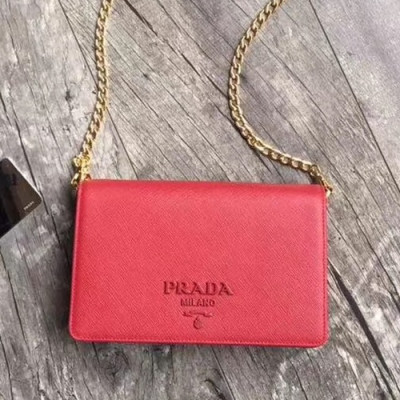 Prada 2019 Leather Chain Shoulder Cross Bag,20cm - 프라다 2019 레더 체인 숄더 크로스백 ,1BP012-4,20cm,레드