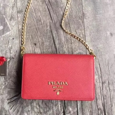 Prada 2019 Leather Chain Shoulder Cross Bag,20cm - 프라다 2019 레더 체인 숄더 크로스백 ,1BP012-9,20cm,레드