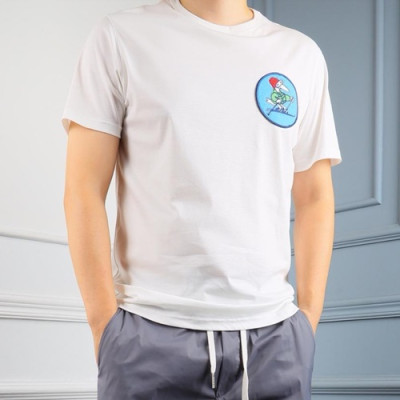 Mocler 2019 Mens Logo Cotton Short Sleeved T-shirt - 몽클레어 남성 로고 반팔티 MocTS0051.Size(M -2XL).화이트