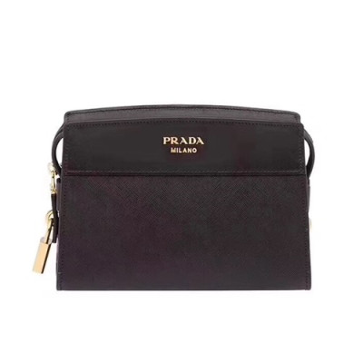 Prada 2019 Leather Shoulder Bag,22cm - 프라다 2019 여성용 레더 숄더백 ,1BH043-1,22cm,블랙