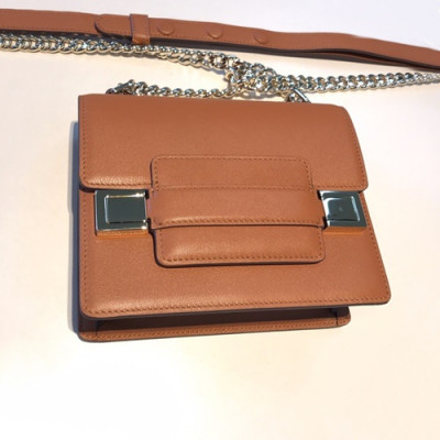 Delvaux 2019 Leather Shoulder Bag,18CM - 델보 2019 레더 숄더백,DVB0325 .18CM,브라운