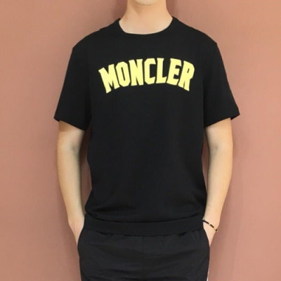 Mocler 2019 Mens Logo Cotton Short Sleeved T-shirt - 몽클레어 남성 로고 반팔티 MocTS0052.Size(M -3XL).블랙