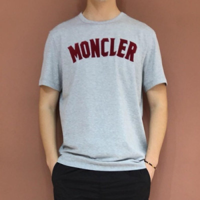 Mocler 2019 Mens Logo Cotton Short Sleeved T-shirt - 몽클레어 남성 로고 반팔티 MocTS0052.Size(M -3XL).그레이