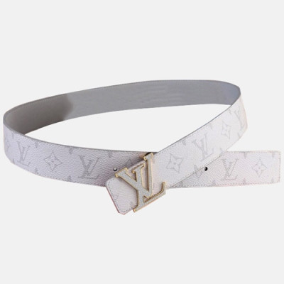 Louis vuitton 2019 Mens Leather Belt - 루이비통 2019 남성용 레더 벨트 LOUBT0010.Size(4.0cm).화이트금장,화이트은장