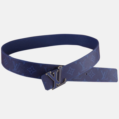 Louis vuitton 2019 Mens Leather Belt - 루이비통 2019 남성용 레더 벨트 LOUBT0011.Size(4.0cm).블루금장,블루은장