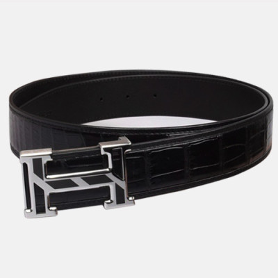 Hermes 2019 Mens Crocodile Leather Belt - 에르메스 2019 남성용 크로커다일 레더 벨트 HERBT0032.Size(3.8cm).블랙