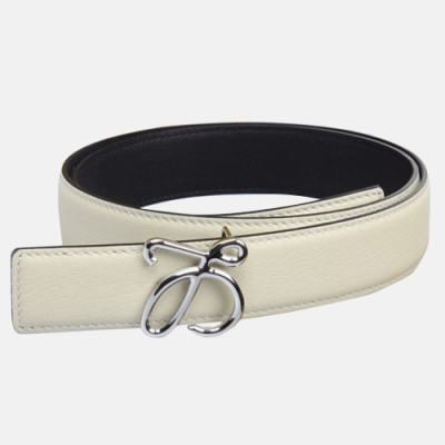 Loewe 2019 Ladies Reversible Leather Bellt - 로에베 2019 여성용 리버시블 레더 벨트 LOEBT0002.Size(3.2cm).화이트