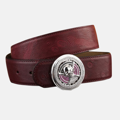 Alexander McQueen 2019 Mens Leather Belt - 알렉산더 맥퀸 2019 남성용 레더 벨트,MQBT0007,Size(3.8cm).와인은장,와인금장