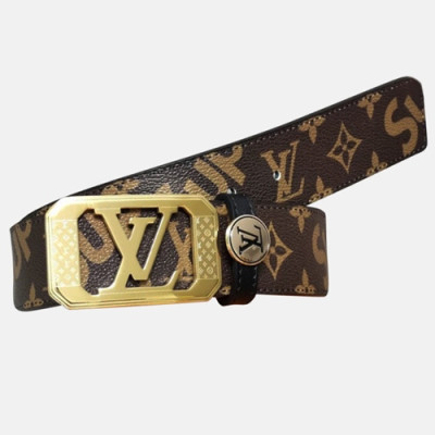 Louis vuitton 2019 Mens Canvas & Leather Belt - 루이비통 2019 남성용  캔버스 & 레더 벨트 LOUBT0039.Size(4.0cm).브라운