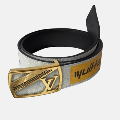 Louis vuitton 2019 Mens Leather Belt - 루이비통 2019 남성용 레더 벨트 LOUBT0040.Size(4.0cm).화이트