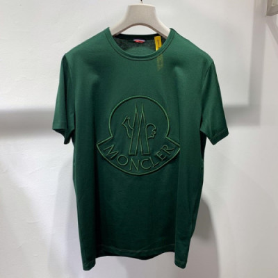 Mocler 2019 Mens Logo Cotton Short Sleeved T-shirt - 몽클레어 남성 로고 반팔티 MocTS0056.Size(s -xxl)그린