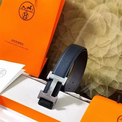 Hermes 2022 Mens Leather Skin Belt - 에르메스 2022 남성용 양면 가죽 벨트 HERBT0050.Size(3.8cm),네이비