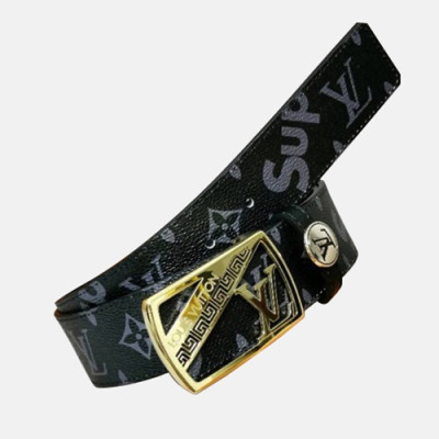 Louis vuitton 2019 Mens Leather Belt - 루이비통 2019 남성용 레더 벨트 LOUBT0045.Size(4.0cm).블랙