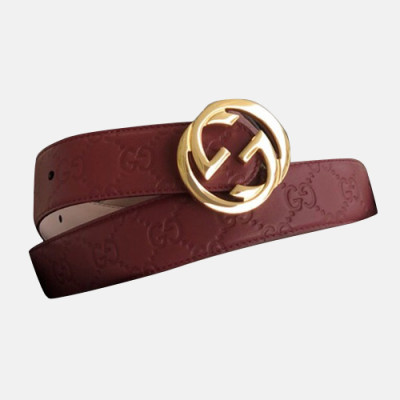 Gucci 2019 Ladies Leather Belt - 구찌 2019 여성용 레더 벨트 GUBT0051.Size(3.5cm).와인