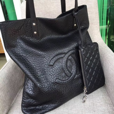 Chanel 2019 Leather Shoulder Shopper Bag,36CM - 샤넬 2019 레더 숄더 쇼퍼백,CHAB0998,36CM,블랙