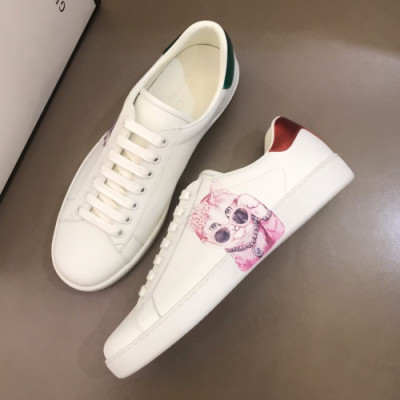 Gucci 2019 Mm/Wm Signature Cat Leather Sneakers - 구찌 남자 시그니처 캐트 레더 스니커즈 Guc01233x.Size(225 - 270).화이트