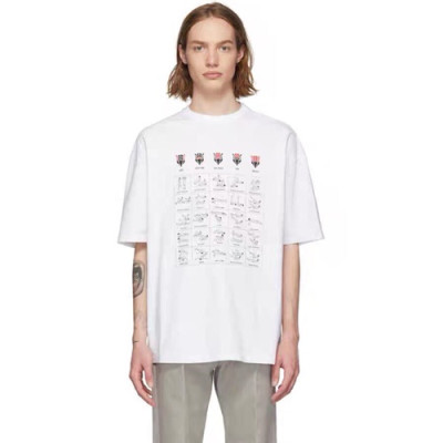 Balenciaga 2019 Mm/WmCrew -neck Cotton Short Sleeved T-shirt - 발렌시아가 남자 크루넥 고튼 반팔티 Balts0024.Size(xs -xl).화이트