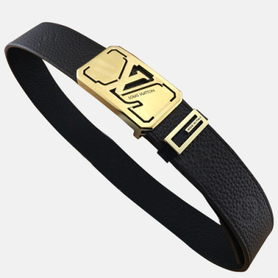 Louis vuitton 2019 Mens Leather Belt - 루이비통 2019 남성용 레더 벨트 LOUBT0069,Size(3.8cm),블랙