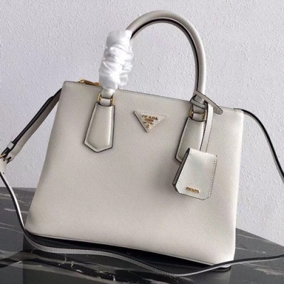 Prada 2019 Leather Tote Shouler Bag,31cm - 프라다 2019 레더 토트 숄더백 ,1BA232-3,31cm,화이트