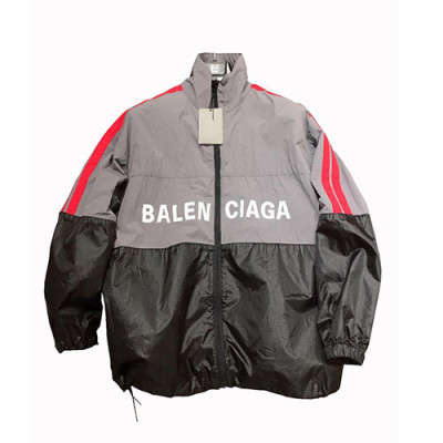 Balenciaga 2019 Mens Logo Print Wind Breaker Jacket - 발렌시아가 로고 프린트 바람막이 자켓 Baljk0025.Size(36-42) 그레이