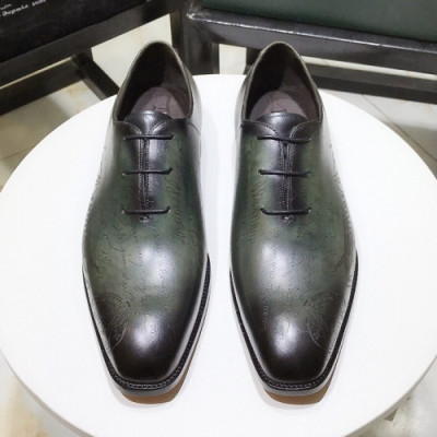 [커스텀급]Berluti 2019 Mens Retro Business Leather Oxford -  벨루티 2019 남성 레트로 비지니스 레더 옥스퍼드 Bert0010x.Size(245 - 270).다크그린