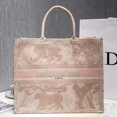 Dior 2019 Woman Canvas Book Tote Shopper Bag,41.5CM - 디올 2019 여성용 캔버스 북 토트 쇼퍼백 DIOB0387,41.5CM,핑크