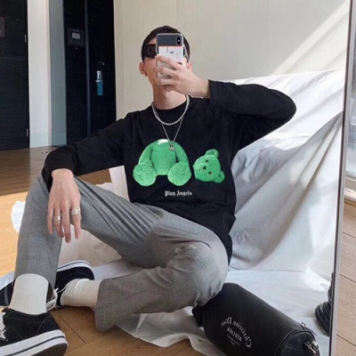 Palm Angels 2019 Mens  Logo Cotton Long  T Shirt - 팜 엔젤스 남성 로고 코튼 긴팔 티셔츠  Palts0008.Size(s -xl).블랙