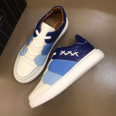 Ermenegildo Zegna  2019 Mens Logo Leather Sneakers - 에르메넬질도 제냐 남성 로고 레더 스니커즈 Zeg0104x.Size(240 - 270).블루