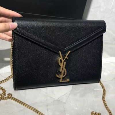 Saint Laurent 2019 Cassandra Chain Shoulder Bag,22CM - 입생로랑 2019 카산드라 체인 숄더백 582334, SLB0463, 22CM,블랙