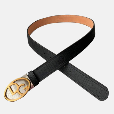 Dolce&Gabbana 2019 Mens Leather Belt - 돌체앤가바나 2019 남성용 레더 벨트 DOLBT0002,Size(3.5cm),블랙