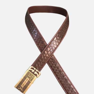 Louis vuitton 2019 Mens Leather Belt - 루이비통 2019 남성용 레더 벨트 LOUBT0080,Size(3.5cm),브라운