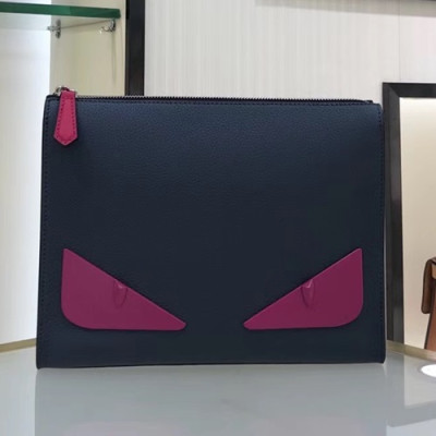 Fendi 2019 Leather Clutch Bag ,25CM - 펜디 2019 레더 남여공용 클러치백 FENB0432,25CM,다크그레이